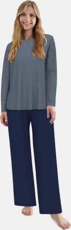 TOM TAILOR Loungeanzug Sitia (2 tlg) Langarm, Rundhalsausschnitt, basic, leicht, Baumwollmix