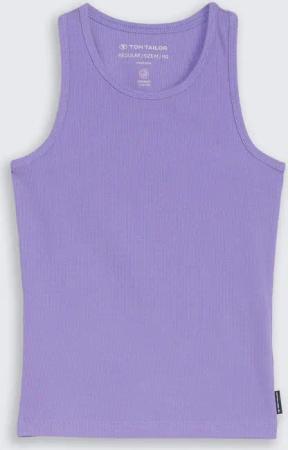 TOM TAILOR Mädchen Basic Ripp Top mit Bio-Baumwolle, lila, Uni, Gr. 164