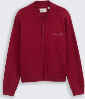 TOM TAILOR Mädchen Bomber Cardigan mit Reißverschluss, rot, Uni, Gr. 164