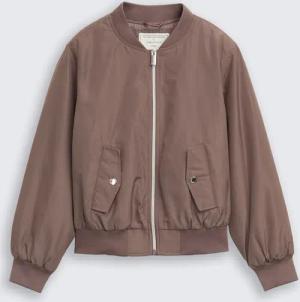 TOM TAILOR Mädchen Bomberjacke mit wasserabweisender Funktion, braun, Uni, Gr. 128