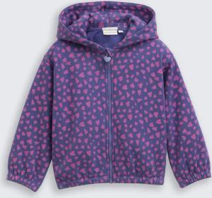 TOM TAILOR Mädchen Cropped Hoodie Sweatjacke mit Allover-Print, blau, Gemustert, Gr. 92/98