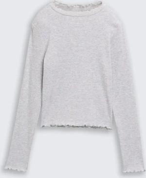 TOM TAILOR Mädchen Cropped Langarmshirt mit Rippstruktur, bunt, Uni, Gr. 164