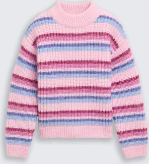 TOM TAILOR Mädchen Cropped Strickpullover mit Streifenmuster, rosa, Farbverlauf, Gr. 92/98