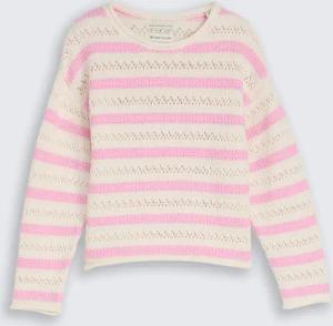 TOM TAILOR Mädchen Cropped Strickpullover mit Streifenmuster, rosa, Gestreift, Gr. 116/122