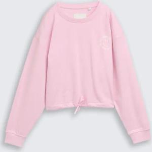 TOM TAILOR Mädchen Cropped Sweatshirt mit Print, rosa, Uni, Gr. 152