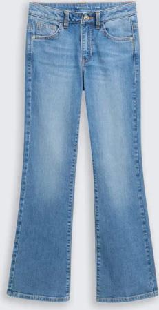 TOM TAILOR Mädchen Flared Jeans mit Stretch, blau, Uni, Gr. 128