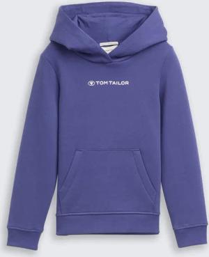 TOM TAILOR Mädchen Hoodie Sweatshirt mit Logo-Print, blau, Uni, Gr. 116/122