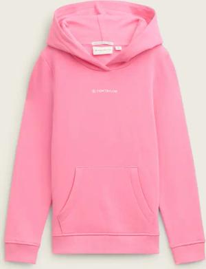 TOM TAILOR Mädchen Hoodie Sweatshirt mit Logo-Print, rosa, Uni, Gr. 116/122