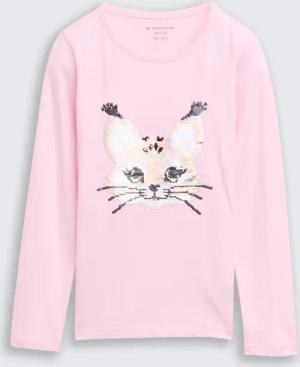 TOM TAILOR Mädchen Langarmshirt mit Wendepailletten, bunt, Uni, Gr. 128/134