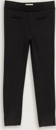 TOM TAILOR Mädchen Leggings mit elastischem Bund, schwarz, Uni, Gr. 116/122
