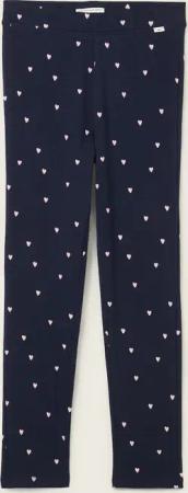 TOM TAILOR Mädchen Leggings mit Herzmuster, blau, Gemustert, Gr. 92/98