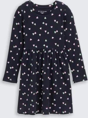 TOM TAILOR Mädchen Mini-Kleid mit Allover-Print, blau, Gemustert, Gr. 92/98