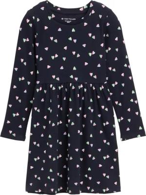 TOM TAILOR Mädchen Mini-Kleid mit Allover-Print, blau, Gemustert, Gr. 92/98