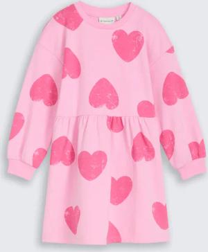 TOM TAILOR Mädchen Mini-Kleid mit Herz-Muster, rosa, Gemustert, Gr. 92/98