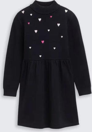 TOM TAILOR Mädchen Mini-Strickkleid mit Stickerei, blau, Uni, Gr. 92/98