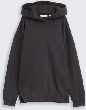 TOM TAILOR Mädchen Oversize Hoodie Sweatshirt mit Rückenprint, grau, Uni, Gr. 128