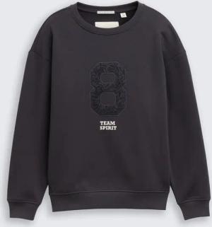 TOM TAILOR Mädchen Oversize Sweatshirt mit Applikation, grau, Uni, Gr. 128