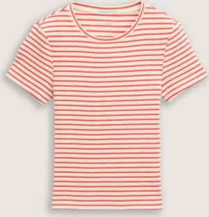 TOM TAILOR Mädchen Ripp T-Shirt mit Muster, blau, Gestreift, Gr. 152