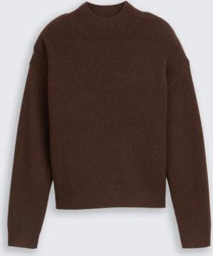 TOM TAILOR Mädchen Strickpullover mit Stehkragen, braun, Uni, Gr. 128