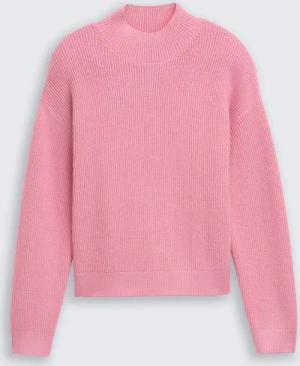 TOM TAILOR Mädchen Strickpullover mit Stehkragen, rosa, Uni, Gr. 140