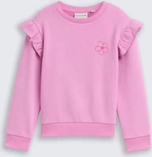TOM TAILOR Mädchen Sweatshirt mit Volants, rosa, Uni, Gr. 116/122