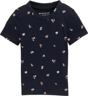 TOM TAILOR Mädchen T-Shirt mit Allover-Print, blau, Geblümt, Gr. 116/122