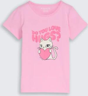 TOM TAILOR Mädchen T-Shirt mit Foto-Print, rosa, Uni, Gr. 104/110