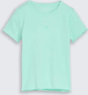 TOM TAILOR Mädchen T-Shirt mit Stickerei, grün, Uni, Gr. 104/110