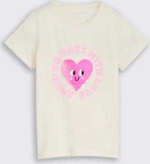 TOM TAILOR Mädchen T-Shirt mit Wendepailletten, weiß, Uni, Gr. 104/110