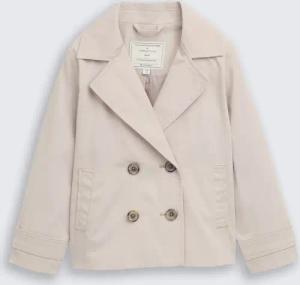 TOM TAILOR Mädchen Trenchcoat mit wasserabweisender Funktion, grau, Uni, Gr. 116/122