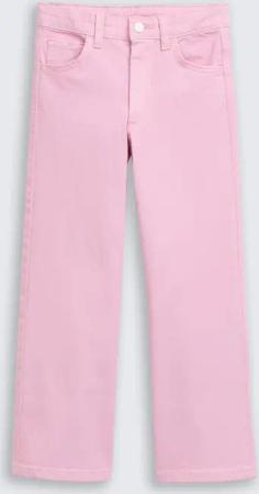 TOM TAILOR Mädchen Wide Leg Jeans mit Herz-Details, rosa, Uni, Gr. 134