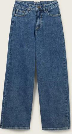 TOM TAILOR Mädchen Wide Leg Jeans mit Stretch, blau, Uni, Gr. 134
