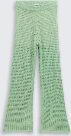 TOM TAILOR Mädchen Wide Leg Strickhose, grün, Uni, Gr. 128