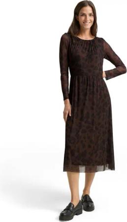 TOM TAILOR Meshkleid Regular midi mit Muster