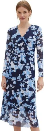 TOM TAILOR Midikleid mit Blumenmuster und V-Ausschnitt