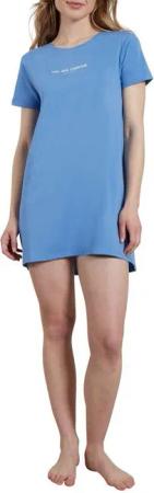 TOM TAILOR Nachthemd Positivism locker, mit Schriftzug, Kurzarm, Rundhalsausschnitt, Baumwollmix