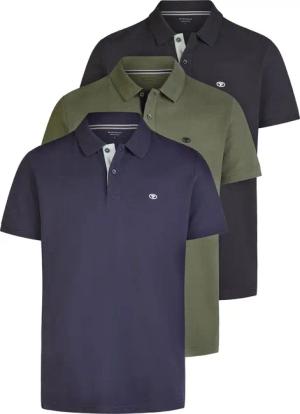 Tom Tailor Poloshirt Herren Kurzarm Baumwolle Regular Fit 3er Set-Pack