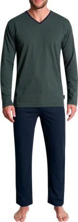 TOM TAILOR Pyjama "Nevada" 2 tlg. Streifendesign, Langarm, V-Ausschnitt, lange Hose, atmungsaktiv