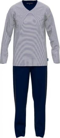 TOM TAILOR Pyjama Nevada (2 tlg) Streifendesign, Langarm, V-Ausschnitt, lange Hose, atmungsaktiv
