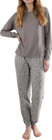 TOM TAILOR Pyjama TOM TAILOR Damen Pyjama grau bedruckt (1 tlg)