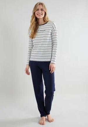 TOM TAILOR Pyjama "Zaria" 2 gestreiftes Oberteil, mit Rundhalsausschnitt und langem Arm