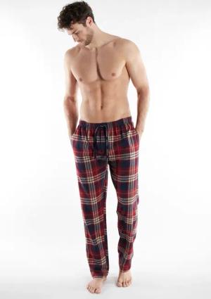 TOM TAILOR Pyjamahose "Rhodos" mit Karo-Muster, Gummizug, Bindekordel