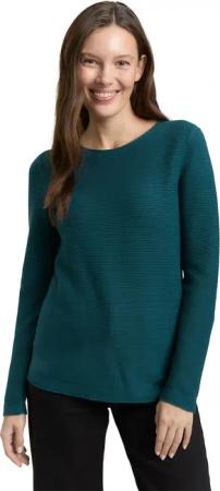 TOM TAILOR Rundhalspullover aus Rippstrick