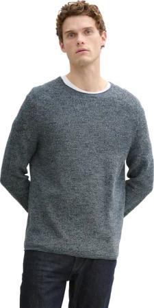 TOM TAILOR Rundhalspullover in Melange Optik