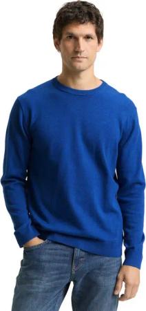 TOM TAILOR Rundhalspullover mit Logostickerei