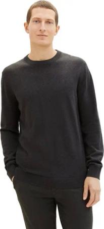 TOM TAILOR Rundhalspullover mit Logostickerei