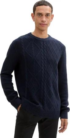 TOM TAILOR Rundhalspullover mit Zopfmuster