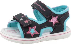 TOM TAILOR Sandale, Sommerschuh, Klettschuh, Freizeitschuh mit Kontrastbesätzen