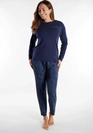 TOM TAILOR Schlafanzug "Sitia" 2 tlg. Langarm, Rundhalsausschnitt, mit Muster, basic, Viskosemix