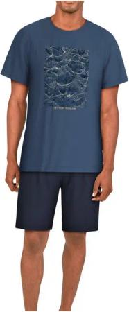 TOM TAILOR Shorty Herren Pyjama kurz (2 tlg) Baumwolle
